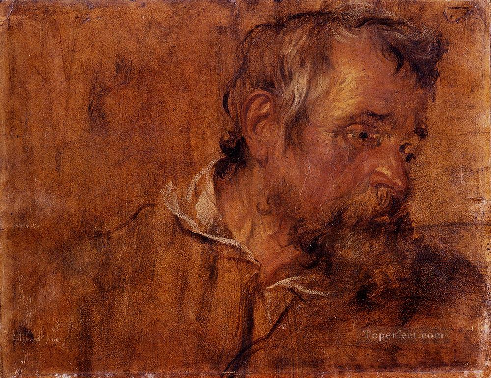 Profile Study Of A Bearded Old Man Baroque court painter Anthony van Dyck Oil Paintings